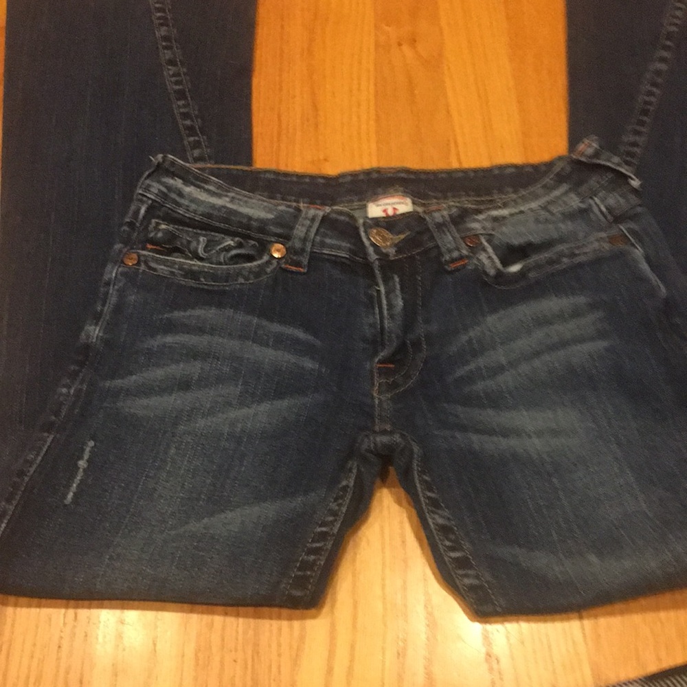 Women’s Authentic True Religion Jeans Dark Rinse Some Distressing From Manufactu